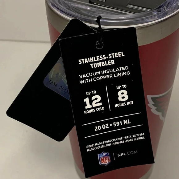 Igloo c NFL Arizona Cardinals Stainless Steel Tumbler 20 Oz NWT - Picture 5 of 8
